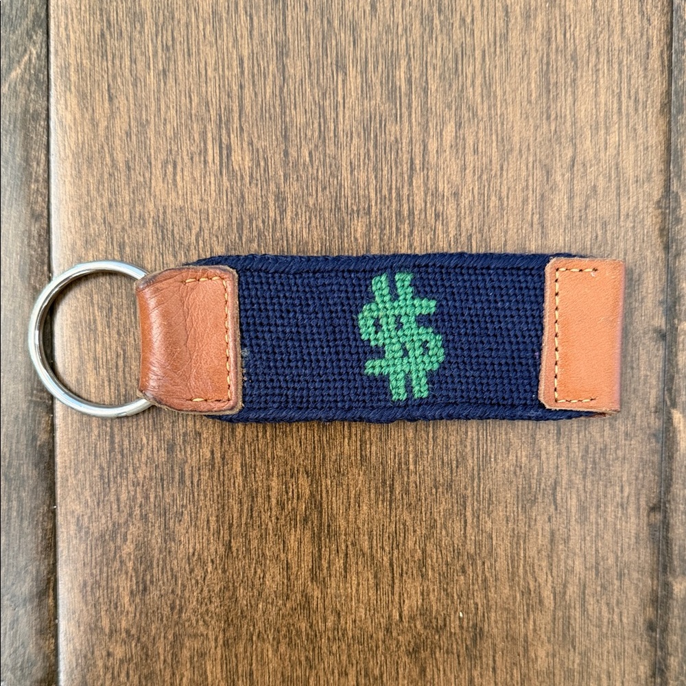 Needlepoint “$” keychain